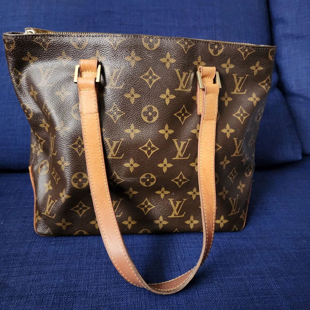 Louis Vuitton Monogram Tote Bag Vintage LV Shoulder Bag Brown Canvas Authentic - Picture 1 of 6